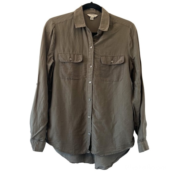 Lucky Brand Olive Green Lightweight Long Sleeve Button Down Shirt - Picture 1 of 3